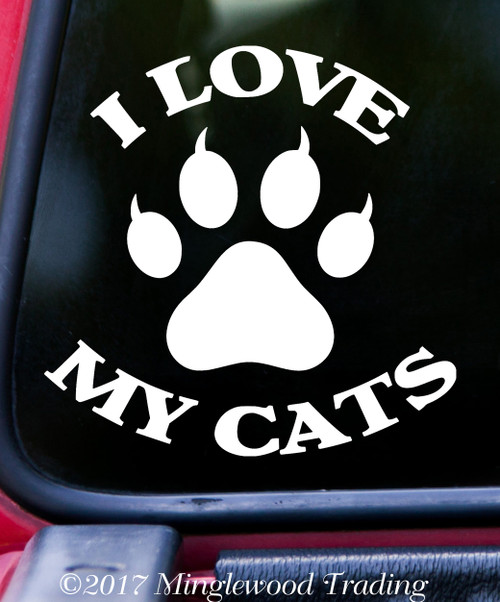 I LOVE MY CATS Vinyl Decal - Kittens - Die Cut Sticker