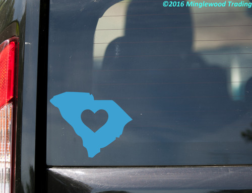 SOUTH CAROLINA HEART State Vinyl Decal Sticker 6" x 4.75" Love SC