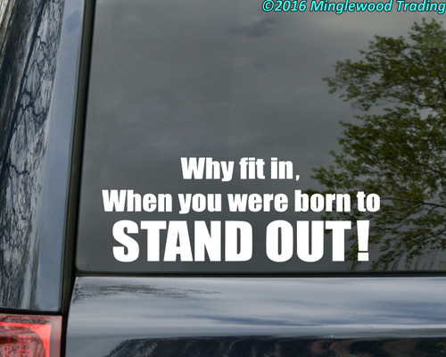 Why Fit in When you were born to STAND OUT! 12" x 4.5" Vinyl Decal Sticker