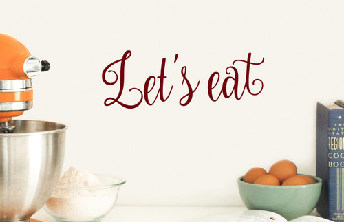 Let's Eat 10" x 3.5" Vinyl Decal Sticker  - Kitchen Dining Room Meal