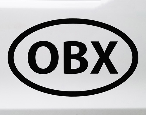 OBX Vinyl Decal - Outer Banks NC North Carolina Hatteras Nags Head Euro Oval - Die Cut Sticker