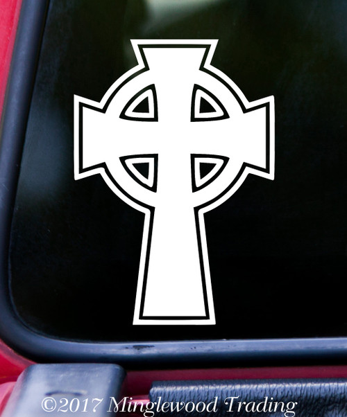 CELTIC CROSS -V2- Vinyl Sticker - Irish Ireland - Die Cut Decal