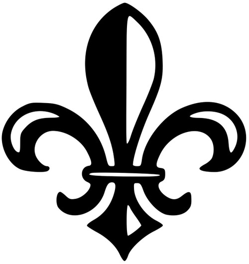 Fleur de Lis vinyl decal featuring a classic French lily symbol for Louisiana New Orleans vehicles windows signs and decor
