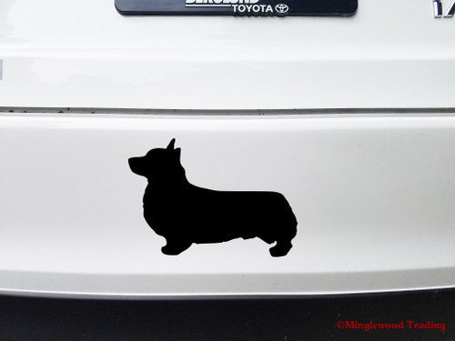 Corgi vinyl decal featuring a long body short leg dog silhouette for vehicles windows kennels RVs campers and pet decor