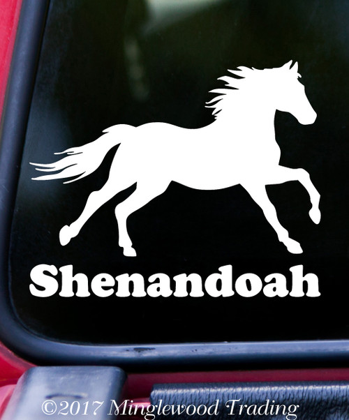 HORSE V2 with Personalized Name Vinyl Sticker - Farm Animal Mane Tail Stallion - Die Cut Decal