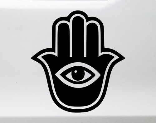 Hamsa Hand V2 vinyl decal with bold evil eye palm protection symbol design