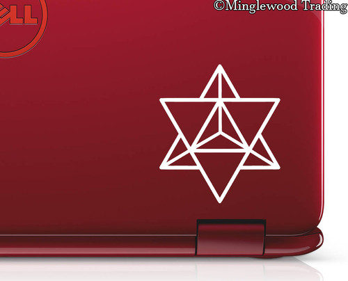 2x MERKABA STAR TETRAHEDRON 2.5" x 2" Vinyl Decal Stickers - Sacred Geometry