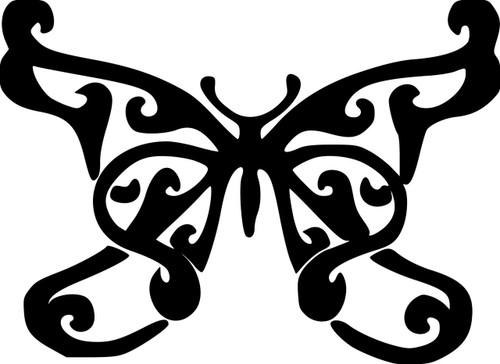 Butterfly (version 2) - Vinyl Decal Sticker - 11.75 x 9 - Skipper Moth  Tattoo - Minglewood Trading