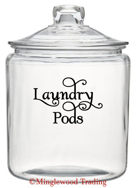 LAUNDRY PODS  5" x 3.5" Vinyl Decal Sticker - Detergent Pod Mud Room Cleaning SWASH