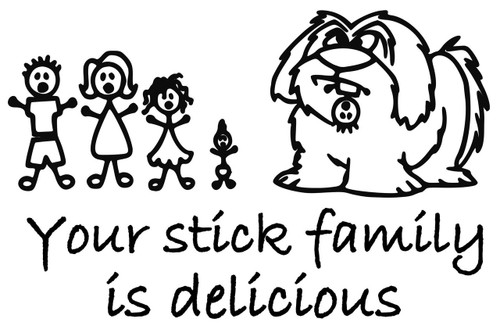Dog Ate Stick Family Your stick family is delicious Vinyl Decal Sticker 7"x4.5"