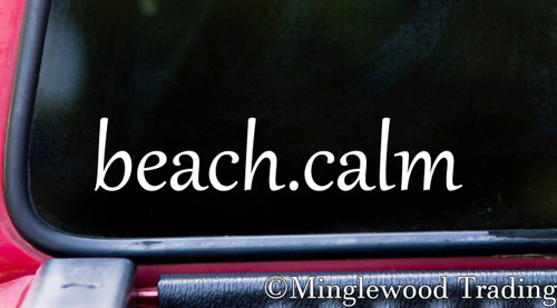 beach.calm 7.5" x 1.5" Vinyl Decal Sticker - Beach Ocean Vacation