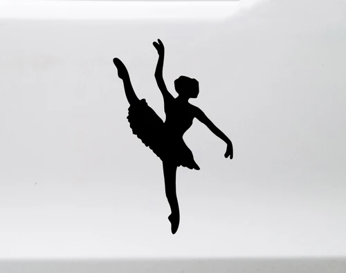 Ballerina ballet dancer vinyl decal in high développé à la seconde dance position