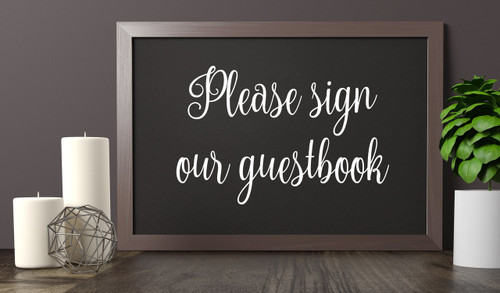 PLEASE SIGN OUR GUESTBOOK 10" x 6.5" Vinyl Decal Sticker - V2 - Wedding