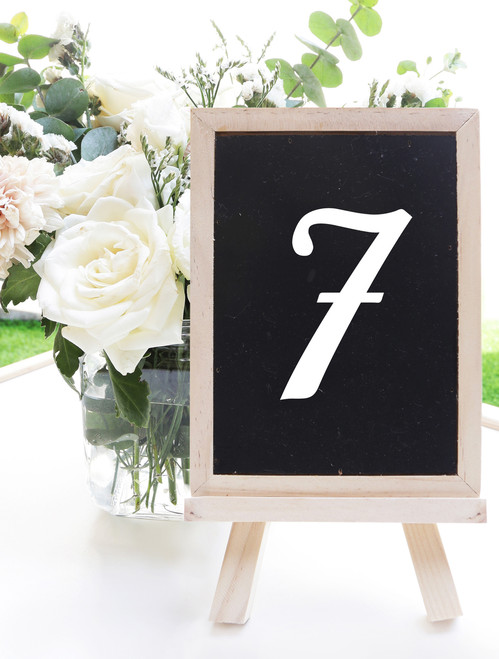 3 inch table numbers 1 to 12 in elegant script vinyl decals for wedding and event centerpieces