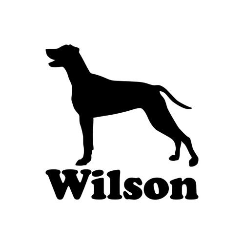 WEIMARANER with Personalized Name  - Vinyl Decal Sticker - V1 - Gray Ghost Dog