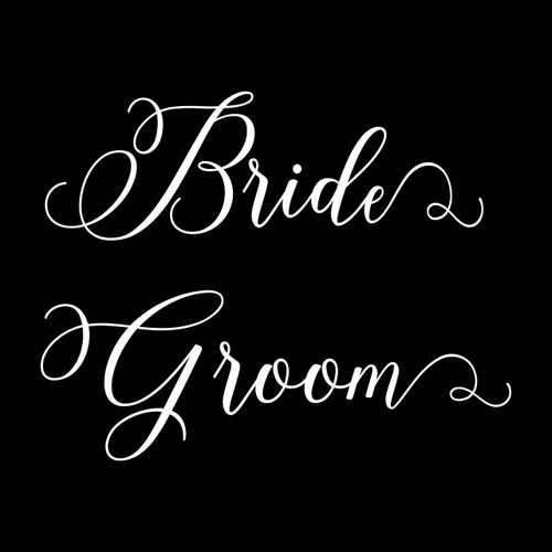 BRIDE and GROOM 11" Vinyl Decal Stickers - V1 - Wedding