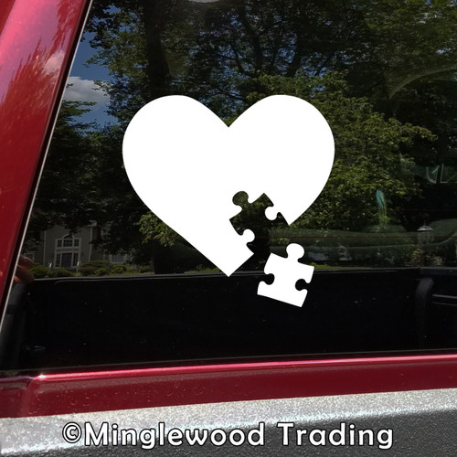 AUTISM AWARENESS V3 Vinyl Decal Sticker - Heart Puzzle Piece Spectrum Asperger's