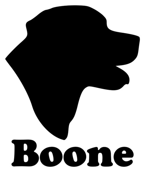 LABRADOR RETRIEVER Head with Personalized Name Vinyl Decal Sticker - Dog Profile Silhouette