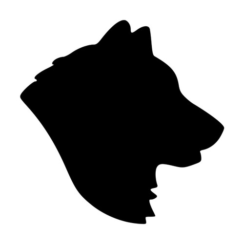 SIBERIAN HUSKY Head -V2- Vinyl Decal Sticker -  Dog Profile Silhouette Black Yellow Alaskan Malamute