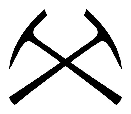 CROSSED PICKAXES  Vinyl Decal Sticker - Mining Pick Axes - Geology