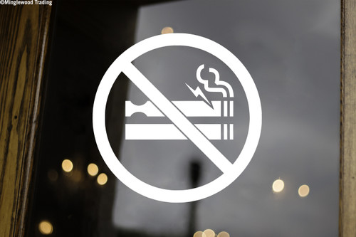 No Smoking or Vaping Sign - Vinyl Decal Sticker - Cigarette Smoke Electronic Vape E-Cig