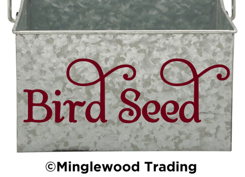 BIRD SEED Vinyl Sticker - Feed Canister Label Die Cut Decal - Swash