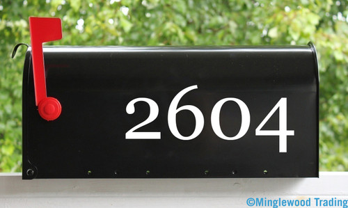 2 Sets of 4.5" Custom Mailbox Numbers - Vinyl Die Cut Decals - 19 Style Choices