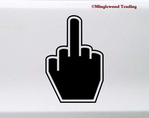 Middle Finger Vinyl Sticker - Hand Gesture - Die Cut Decal