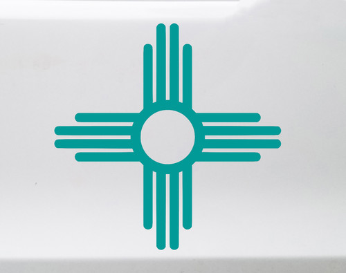 Zia symbol New Mexico Southwestern sun vinyl decal for cars RVs campers and trailers