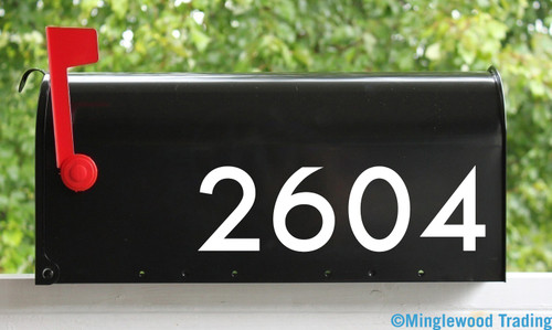 Modern Contemporary Style Mailbox Numbers Vinyl Sticker 1-10 inches tall Die Cut Decal -  NOIR