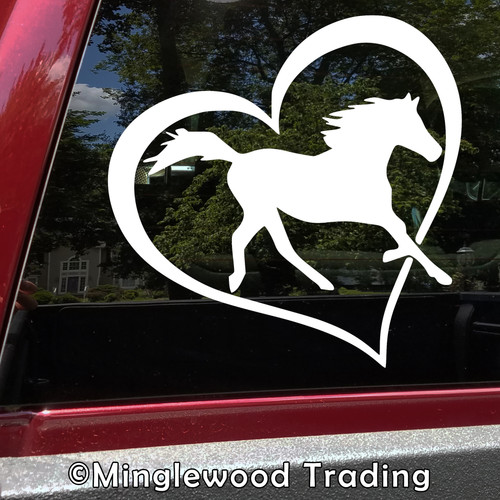 Horse Lover Vinyl Sticker - Heart Love Riding Stables - Die Cut Decal