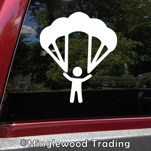 Skydiver Vinyl Sticker V1 - Parachute Jump Skydiving Plane - Die Cut Decal