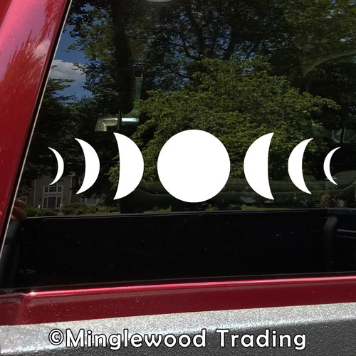Moon Phases Vinyl Sticker - Full Crescent Waxing Gibbous New - Die Cut Decal