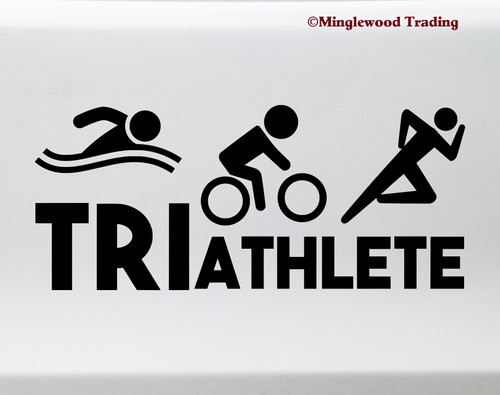 Triathlete Vinyl Decal - Swim Bike Run Triathlon Race Sport - Die Cut Sticker