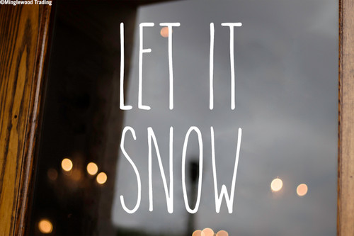 Let it Snow Vinyl Sticker - Farmhouse Style Skinny Font - Christmas Winter