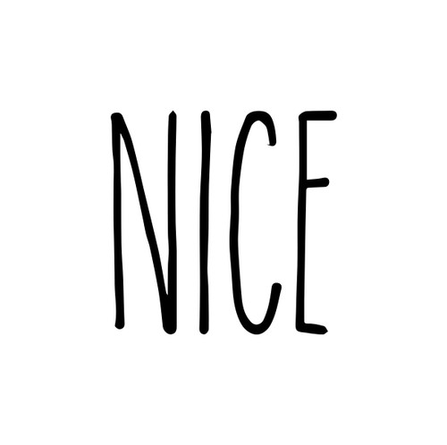 Nice Christmas vinyl decal with tall skinny farmhouse style handwritten lettering inspired by Santa's Naughty or Nice List