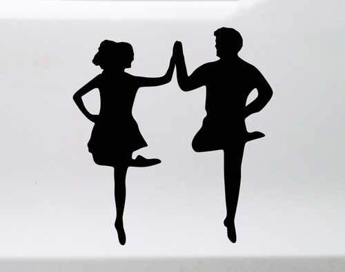 Irish Dancing Couple Vinyl Decal - Step Dancers Ireland Dance - Die Cut Decal