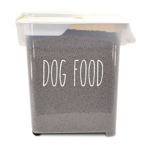 Dog Food Vinyl Decal - Puppy Pet Dinner - Farmhouse Skinny Font - Die Cut Sticker