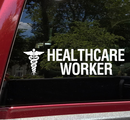 Healthcare Worker Vinyl Decal - Caduceus Medical Nurse ER Doctor - Die Cut Sticker