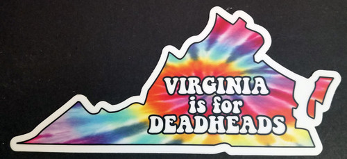 Set of 2 Virginia is for Deadheads 6.5" x 3" Die Cut Vinyl Decal Bumper Stickers - The Grateful Dead Tie Dye Jerry Garcia - 2-pack
