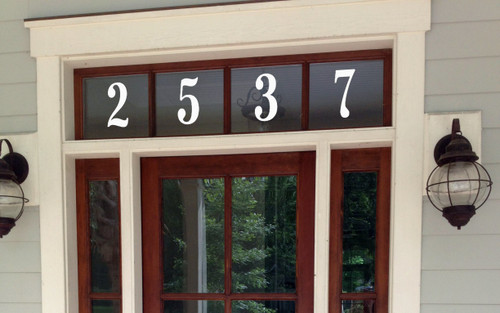 Custom Transom Window Numbers Vinyl Decal 3" to 10" tall - Home Address House Door Office - Die Cut Sticker - EURO