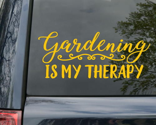 Gardening is My Therapy Vinyl Decal - Flowers Plants Garden - Die Cut Sticker
