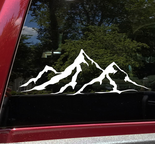 2-pack Mountain Scene Vinyl Decals - Jeep Camper 4x4 RV Graphics - Die Cut Stickers