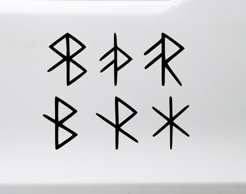 Set of 6 Viking Bind Rune Vinyl Decals - Peace Grace Energy Healing Strength Safe Travels - Die Cut Sticker