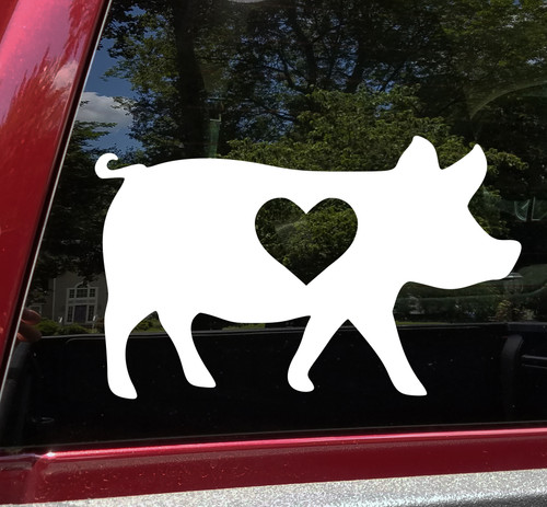Pig Heart Love Vinyl Decal - Farm Piglet Sow - Die Cut Sticker
