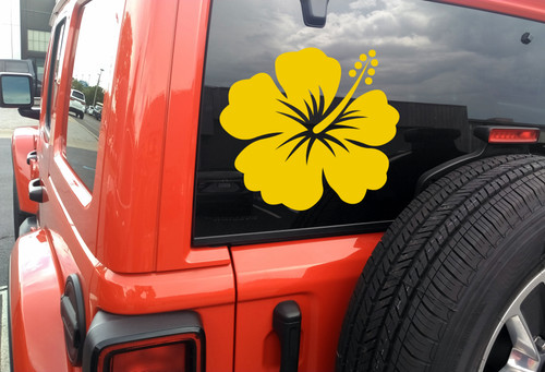 Hibiscus Flower Vinyl Decal V3 - Hawaiian Mallow Tropical Plant - Die Cut Sticker