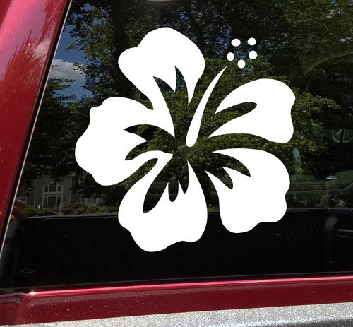 Hibiscus Flower Vinyl Decal V5 - Hawaiian Mallow Tropical Plant - Die Cut Sticker