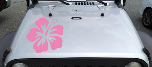 Hibiscus Flower Vinyl Hood Decal V5 - Hawaiian Truck 4x4 Tropical Plant - Die Cut Sticker