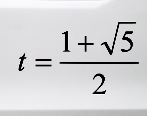 Golden Ratio Formula Vinyl Decal - Mathematical Equation - Die Cut Sticker 
