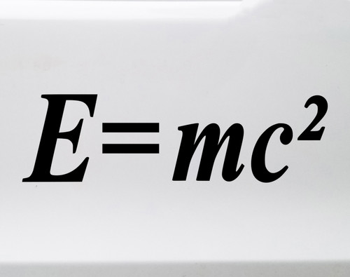 Theory of Special Relativity Formula Vinyl Decal - Physics Light Mass Energy - Die Cut Sticker
